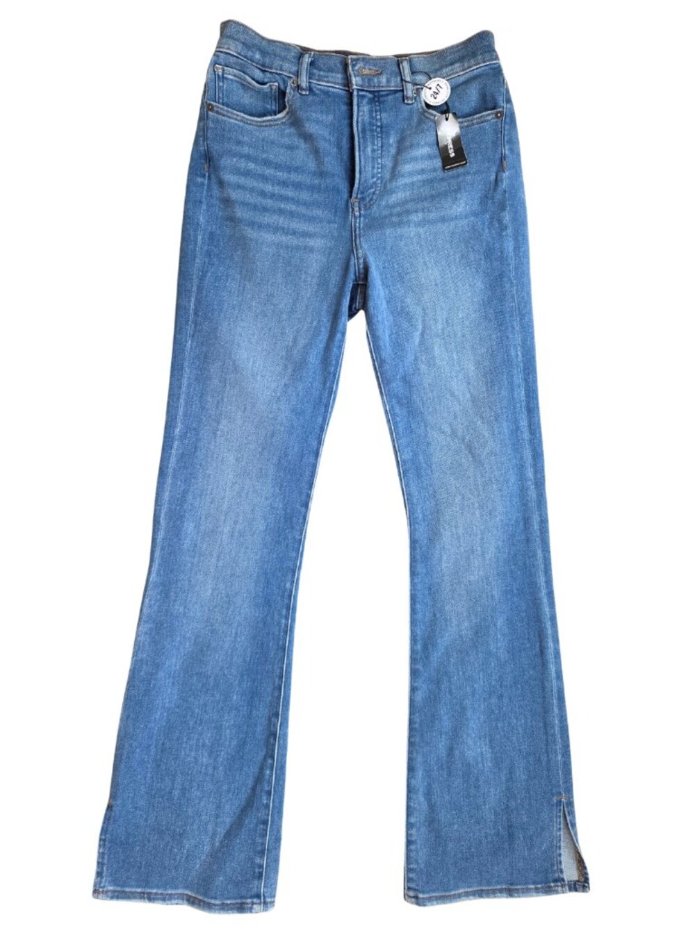 NWT Express High Rise Split Hem Bootcut Jeans 24/7 Comfort Waistband 8 Regular